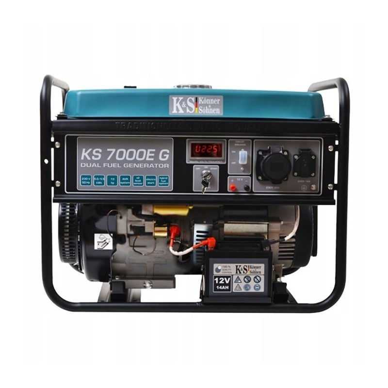 KÖNNER & SÖHNEN GENERATOR HYBRYDOWY (BENZYNA/LPG) 5,0kW 230V KS 7000E G, ROZRUCH ELEKTRYCZNY
