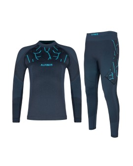 Bielizna termoaktywna dla chłopców Alpinus Tactical Gausdal Set grafitowo-niebieska SI8922 - SI8924 120-136