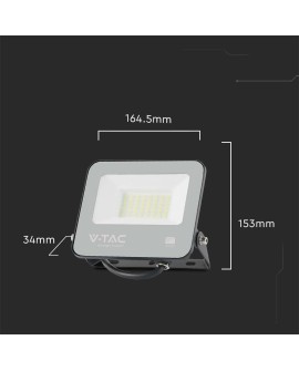 Projektor LED V-TAC 30W 185Lm/W Czarny VT-4435 6500K 5550lm