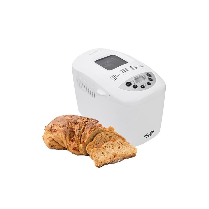Automat do chleba Adler AD 6019 (1250 g 1100W 12 programów kolor biały)