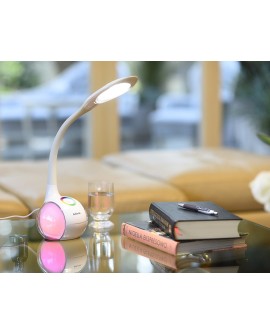 Lampka na biurko stołowa biurkowa LED Activejet RAINBOW RGB biała