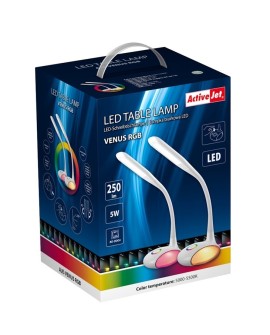 Nowoczesna lampka na biurko wielokolorowa RGB LED Activejet VENUS RGB biała z funkcją oświetlenia nocnego