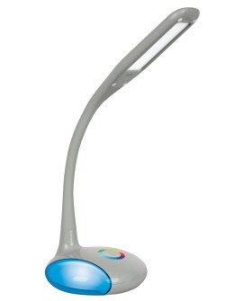 Nowoczesna lampka na biurko wielokolorowa RGB LED Activejet VENUS RGB szara z funkcją oświetlenia nocnego