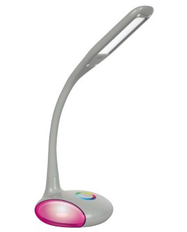Nowoczesna lampka na biurko wielokolorowa RGB LED Activejet VENUS RGB szara z funkcją oświetlenia nocnego