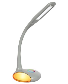 Nowoczesna lampka na biurko wielokolorowa RGB LED Activejet VENUS RGB szara z funkcją oświetlenia nocnego