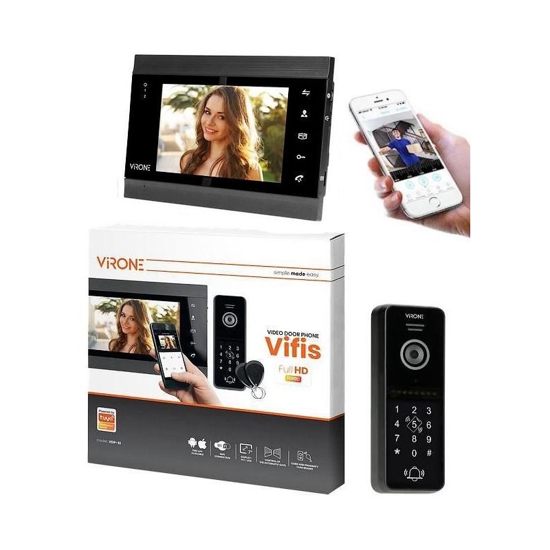 WIDEODOMOFON WI-FI VIRONE VDP-61FHDZD/B TUYA