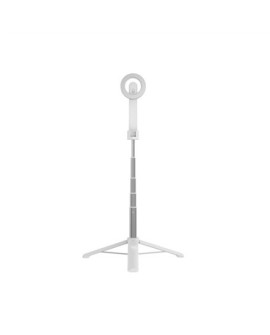 Poprawiono | Kijek do selfie ze statywem | Przyciąganie magnetyczne | Łączność Bluetooth | Biały | 72 cm | Stop aluminium, ABS,