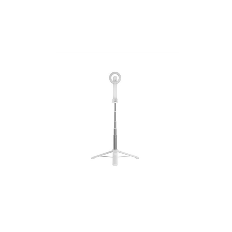 Poprawiono | Kijek do selfie ze statywem | Przyciąganie magnetyczne | Łączność Bluetooth | Biały | 72 cm | Stop aluminium, ABS,