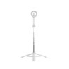 Poprawiono | Kijek do selfie ze statywem | Przyciąganie magnetyczne | Łączność Bluetooth | Biały | 72 cm | Stop aluminium, ABS,