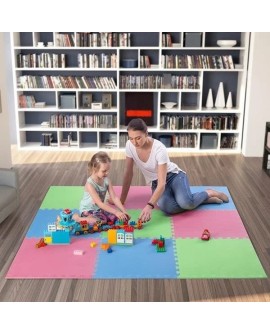 Mata puzzle Multipack One Fitness MP10 zielono-niebiesko-czerwone 9 elementów 10 mm
