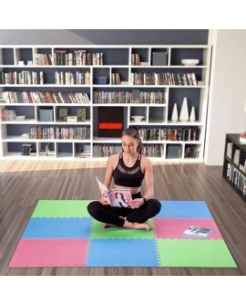 Mata puzzle Multipack One Fitness MP10 zielono-niebiesko-czerwone 9 elementów 10 mm