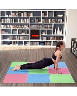 Mata puzzle Multipack One Fitness MP10 zielono-niebiesko-czerwone 9 elementów 10 mm