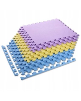 Mata puzzle multipack One Fitness MP10 żółto-niebiesko-fioletowa