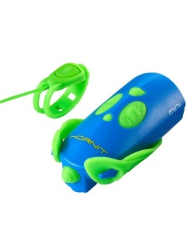 Lampka rowerowa z klaksonem HORNIT Mini GREEN - BLUE 5353GRBU