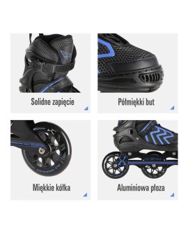 ŁYŻWOROLKI NILS EXTREME NA19318 CZARNO-NIEBIESKIE ROZM. M (35-38)