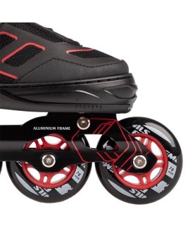 ŁYŻWOROLKI NILS EXTREME NA14174 A CZARNO-CZERWONE ROZM. M (35-38)