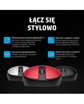 Mysz HP 240 Empire Red Bluetooth Mouse bezprzewodowa czerwono-czarna 43N05AA