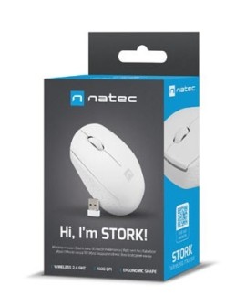 NATEC MYSZ BEZPRZEWODOWA STORK 1600DPI BIAŁA NMY-2188