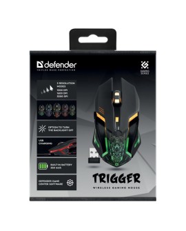 DEFENDER MYSZ GM-934 TRIGGER OPTIC RF BEZPRZEWODOWA 3200DPI 7P 52934