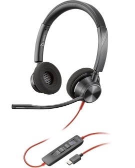 POLY Zestaw słuchawkowy Blackwire 3320 Stereo USB-C z certyfikatem Microsoft Teams + przejściówka USB-C/A