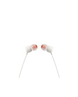 Słuchawki JBL T110 (biały, z mikrofonem)