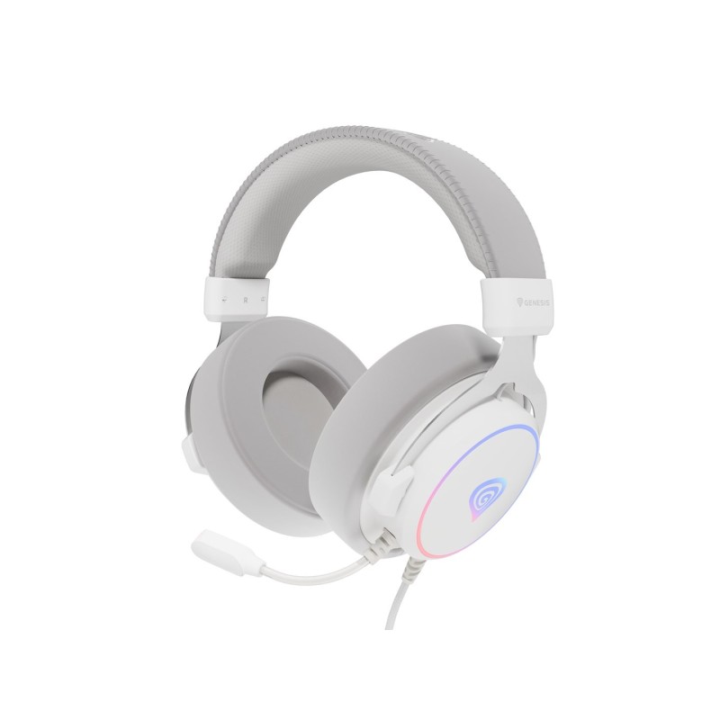 GENESIS Neon 764 Zestaw słuchawkowy Przewodowa Opaska na głowę Gaming USB Typu-A Biały