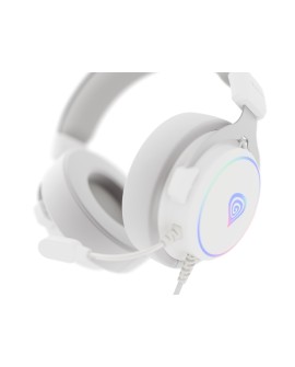 GENESIS Neon 764 Zestaw słuchawkowy Przewodowa Opaska na głowę Gaming USB Typu-A Biały