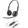 Poly Blackwire 3220 Stereo USB-C Black Headset +USB-C/A Adapter (Bulk)