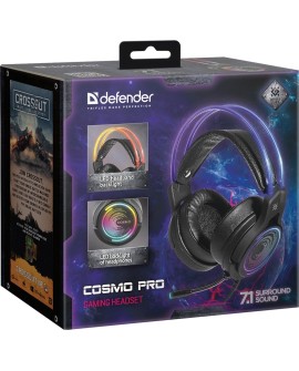 DEFENDER SŁUCHAWKI NAUSZNE Z MIKROFONEM COSMO PRO 7.1 PODŚWIETLENIE RGB 64536