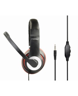 GEMBIRD SŁUCHAWKI MHS-03-BKRD MINI JACK 4-PIN, 1.8M, CZARNO-CZERWONE