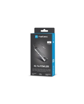 NATEC MULTIPORT FOWLER GO USB-C - HUB USB 3.0 X2, HDMI 4K, USB-C PD, RJ45 NMP-1985