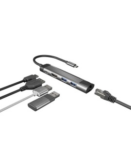 NATEC MULTIPORT FOWLER GO USB-C - HUB USB 3.0 X2, HDMI 4K, USB-C PD, RJ45 NMP-1985