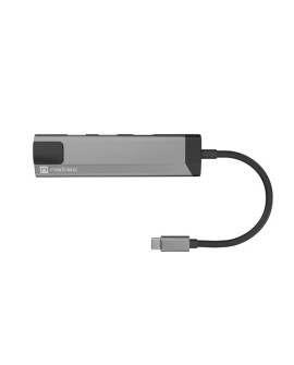 NATEC MULTIPORT FOWLER GO USB-C - HUB USB 3.0 X2, HDMI 4K, USB-C PD, RJ45 NMP-1985