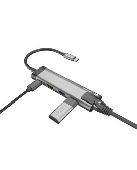 NATEC MULTIPORT FOWLER GO USB-C - HUB USB 3.0 X2, HDMI 4K, USB-C PD, RJ45 NMP-1985