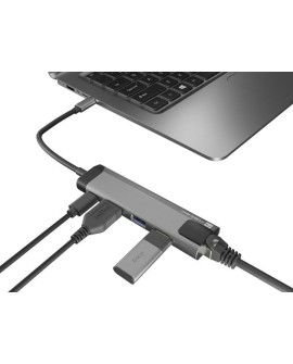 NATEC MULTIPORT FOWLER GO USB-C - HUB USB 3.0 X2, HDMI 4K, USB-C PD, RJ45 NMP-1985