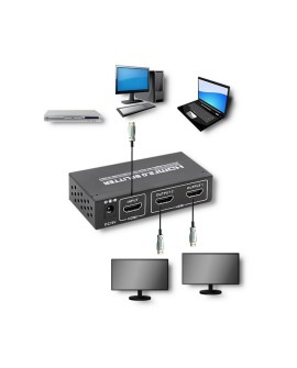 QOLTEC SPLITTER AKTYWNY ROZDZIELACZ HDMI V. 2.0 | 1X2 | EDID+IR
