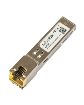MikroTik | Złącze S-RJ01 | SFP | Miedź | Gniazdo RJ-45 | 10/100/1000 Mbit/s | Maksymalna odległość transferu 100 m | Od 0 do