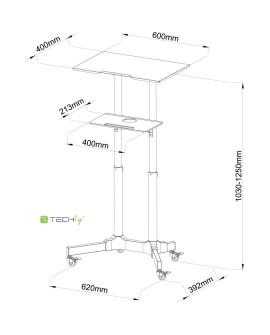 Techly ICA-TB TPM-1BK stojak na laptop Podstawka na notebooka Czarny