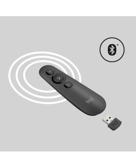 Wskaźnik laserowy Logitech R500s (910-005843) pilot bezprzewodowy Bluetooth/RF Grafitowy