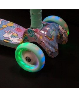 Hulajnoga dziecięca NILS FUN HLB15A LED miętowa