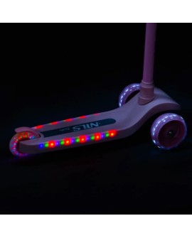 Hulajnoga dziecięca NILS FUN HLB09 LED różowa
