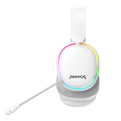 Marvo MONKA ECHO RS słuchawki z mikrofonem, biała, podświetlona, Tri-mode, EOL