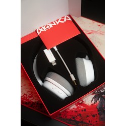 Marvo MONKA ECHO RS słuchawki z mikrofonem, biała, podświetlona, Tri-mode, EOL