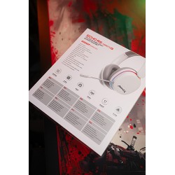 Marvo MONKA ECHO RS słuchawki z mikrofonem, biała, podświetlona, Tri-mode, EOL