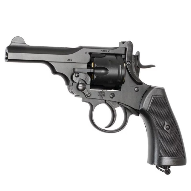 Rewolwer WEBLEY MKVI .455 Police kal.4,5 mm Diabolo łuski 6-strzał. lufa 4" CO2 Black Ekp do17J