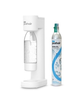 Saturator do wody Dafi PushAir + 2x butelka 0,7L + nabój CO2 (biały)