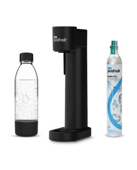 Saturator do wody Dafi PushAir + 2x butelka 0,7L + nabój CO2 (czarny)