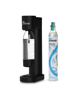 Saturator do wody Dafi PushAir + 2x butelka 0,7L + nabój CO2 (czarny)
