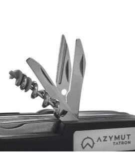 Scyzoryk AZYMUT Tatron - 25 narzędzi + kabura, 90mm czarny ( HK20017BL )