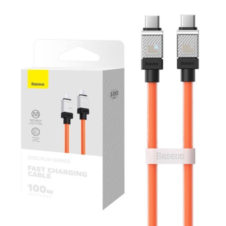 Kabel USB-C do USB-C Baseus CoolPlay 100W 1m (pomarańczowy)
